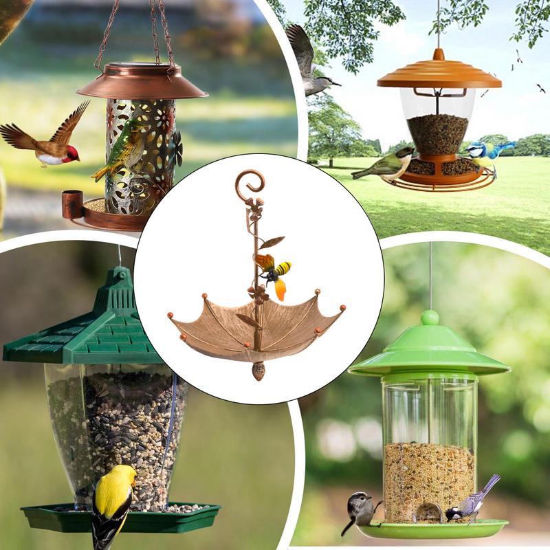 Bird Feeder Hangable Hummingbird Food Station Anti-Spill Decorative Umbrella-Shaped Bird Feeding Tray For Garden Decoration