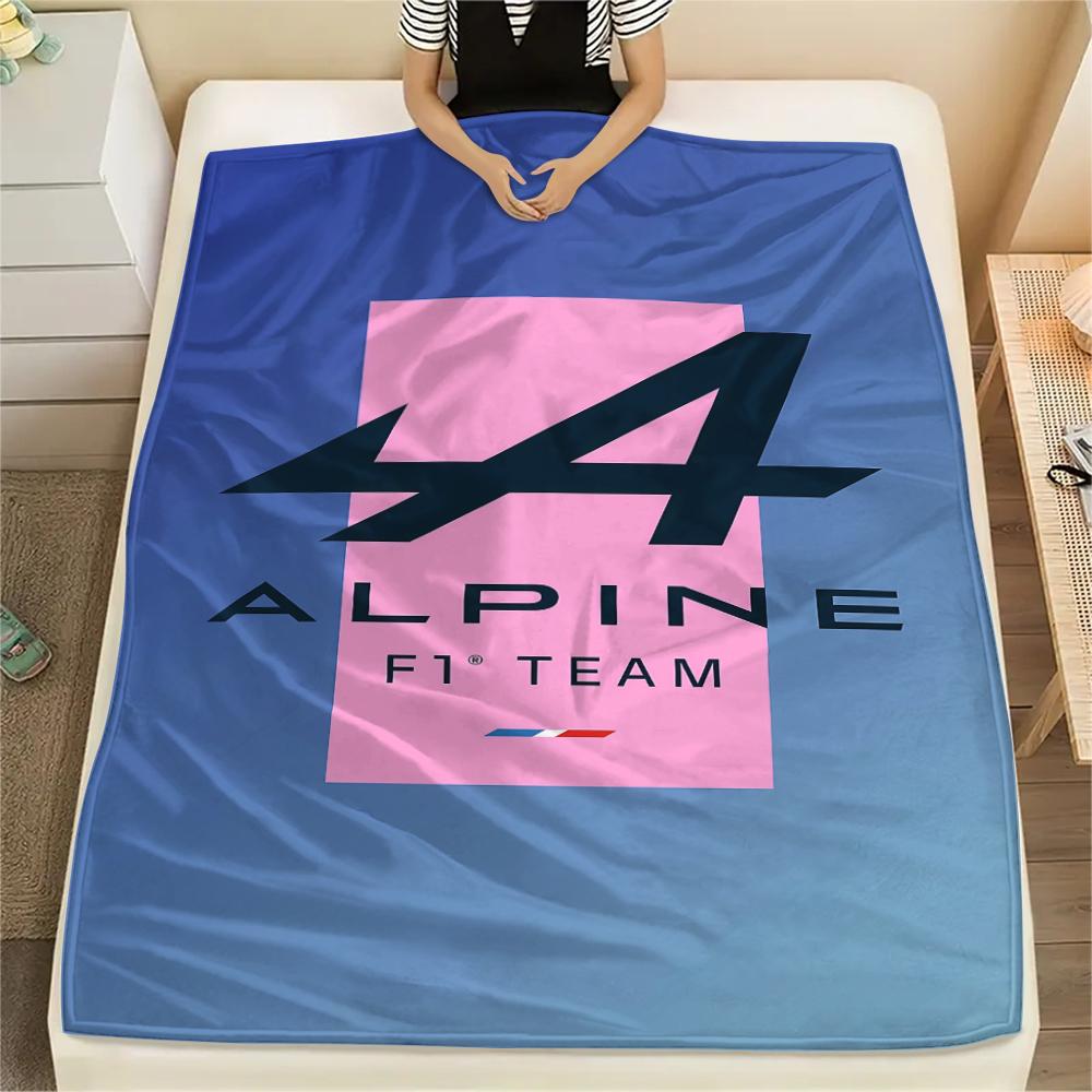 1 Stück Alpine F1 Druck Flanell Decke, Hohe Qualität für Alle Jahreszeiten, Heimdekoration, Wärme und Komfort, Perfekt für Weihnachtsgeschenke 80cm x 120cm