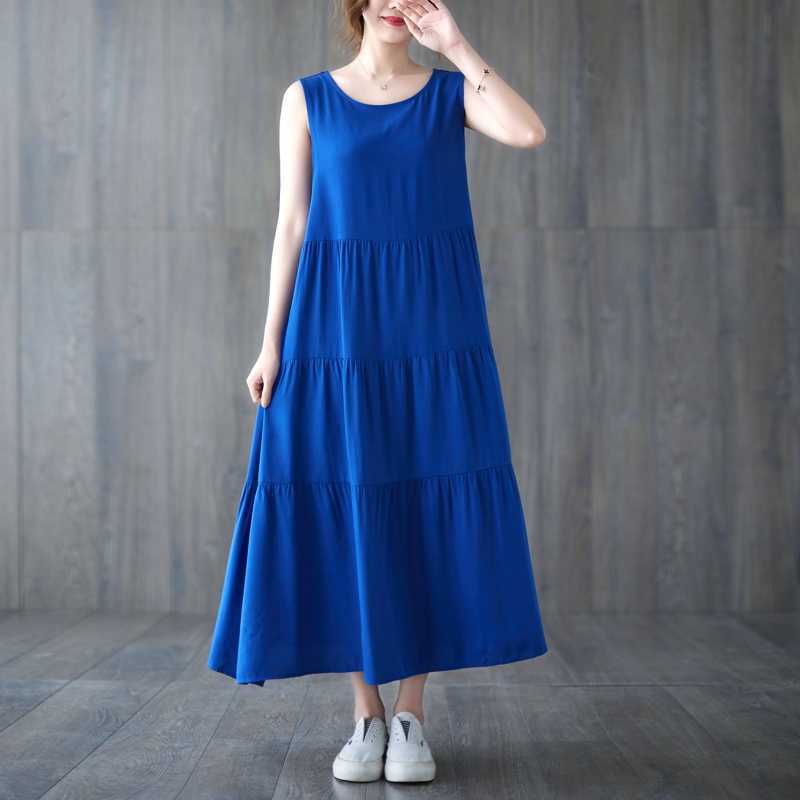 Sleeveless Vest Style Long Dress