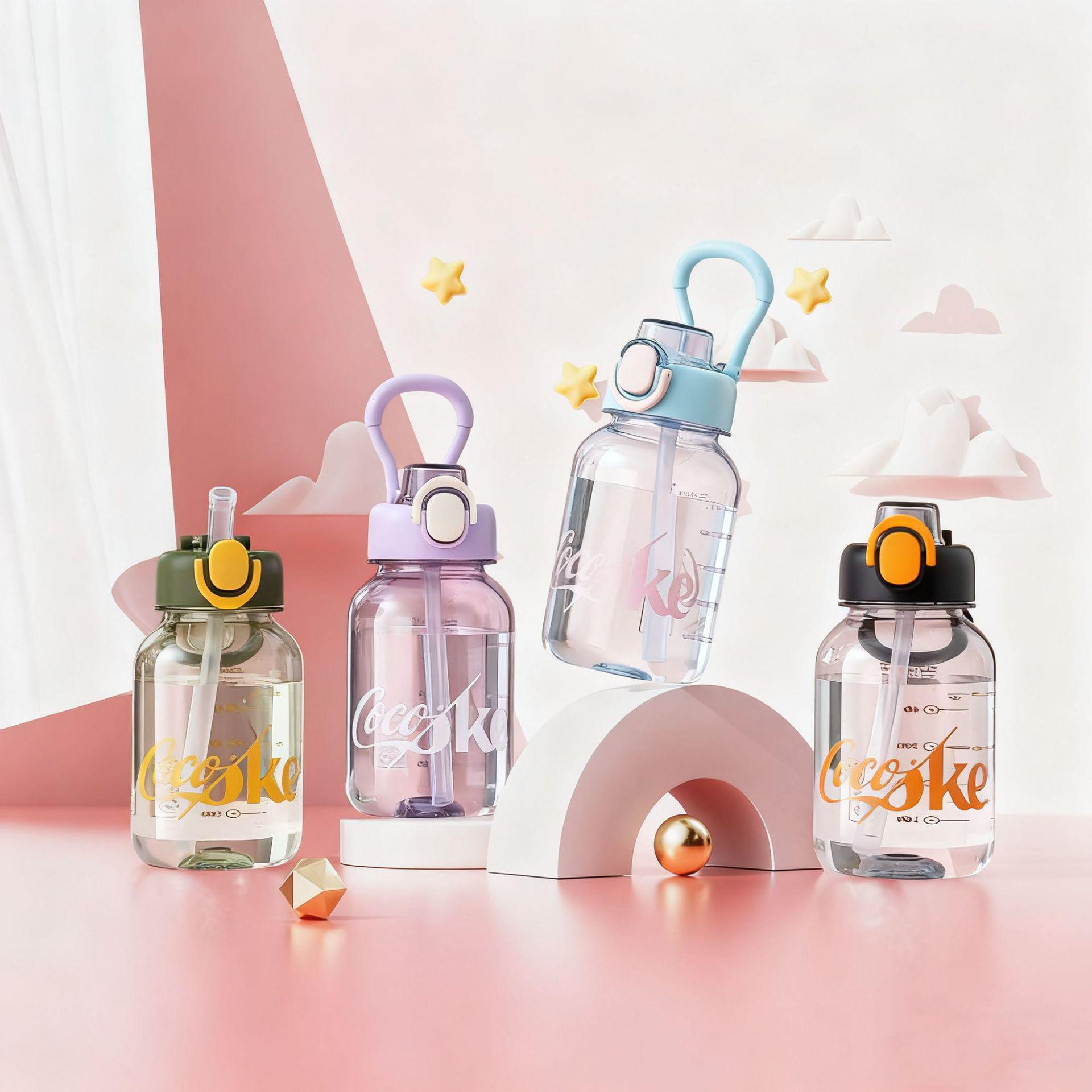 Trendy Unbreakable Leak-Proof Sports Water Bottle with Straw - Large Capacity 700ml фиолетовый
