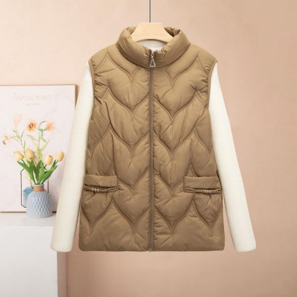 Plus Size Waistcoat Women Autumn Winter Warm Short Cotton Vest Jacket Stand Collar Waistcoat