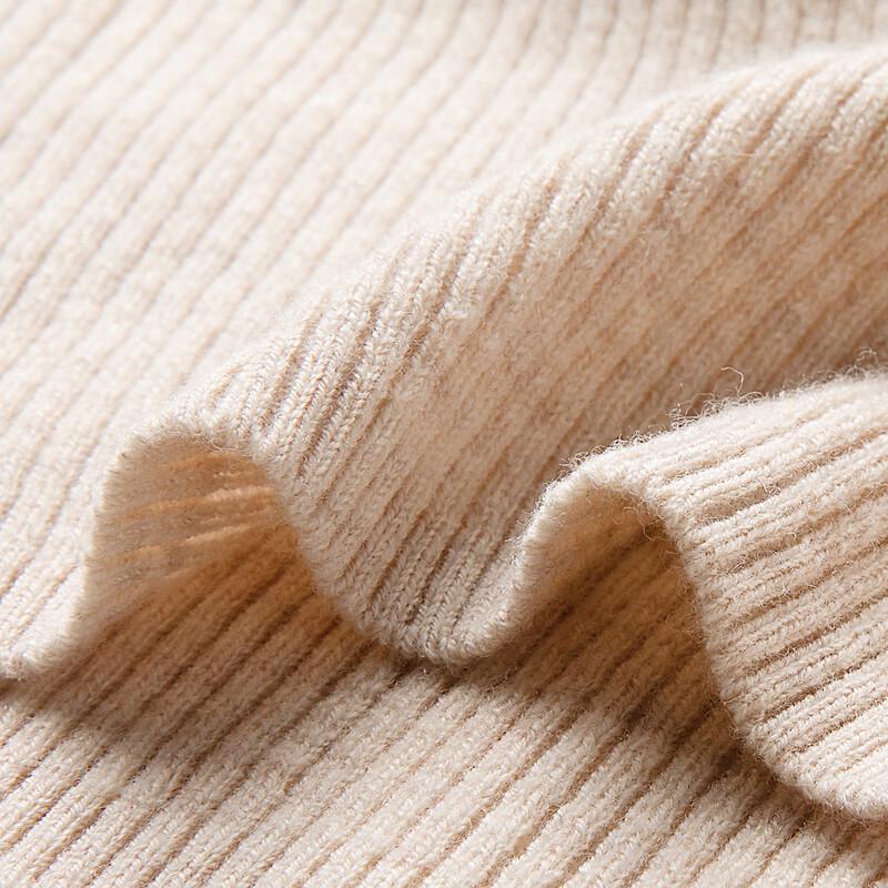 TUHUANG Women's 100% Pure Wool Letter Pattern Mock Neck Pullover