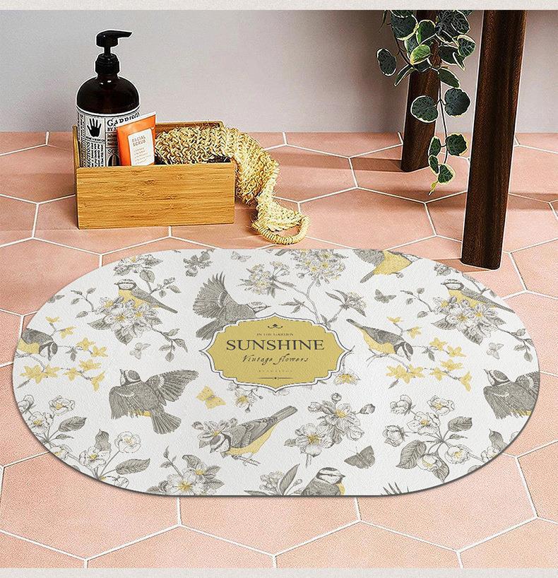 **"Absorberande Halkfri Badrumsmatta av Kiselgur - Snabbtorkande, Mjuk Fotmatta för Toalett & Dörröppning"**