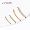 DIY Accessories Wholesale 50 Pcs 18K Gold Plated Metal Smooth Curved Tube Beads For Handmade Jewelry Making