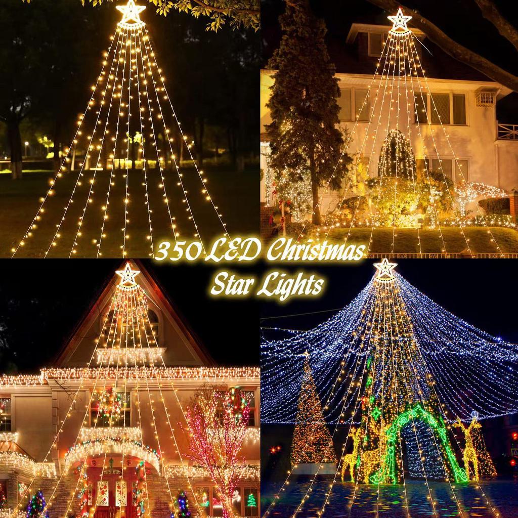 Flowing Color LED Star Waterfall Light - Outdoor Christmas Decoration