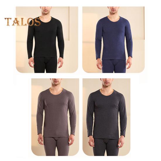 2 szt./zestaw Zimowa męska bielizna termiczna okrągły dekolt długi rękaw ciepły gruby wysoka elastyczność dopasowany krój otwarty krok męski zestaw piżamowy sportowy dres