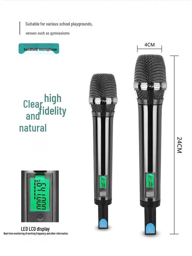 HuiDu U8801/8802 Pro Dual Wireless Microphone with Adjustable Frequency for Conferences