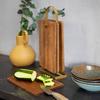 Set de 4 planches à découper - LIVOO - MES152 - Bois acacia FSC - 22 x 14 cm - Support métallique