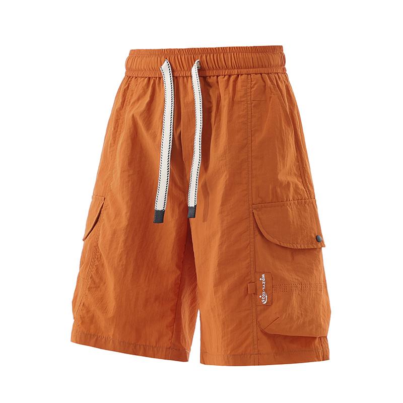 Large Size Summer Loose Straight Leg Five Inch Mid Length Pants For Men, Trendy Wide Leg Denim Mid Length Pants For Men, Ice Silk Sports Pants
