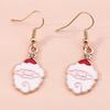 Fashion Merry Christmas Wreath Circle Hoop Earrings for Women Girls New  Party Festival Jewelry Gifts