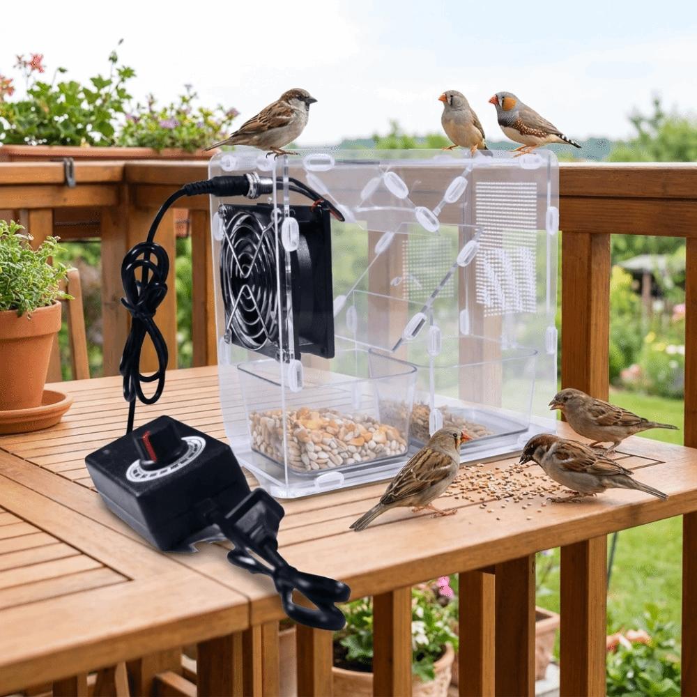 Clear Acrylic Bird Grains Shelling Machine Adjustable Speed Bird Food Separator Bird Breeder