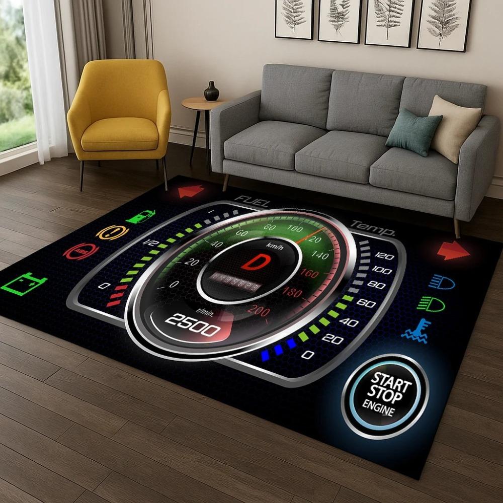 Racing Car Dashboard Screen Carpet Rug for Living Room Sofa Home Bedroom Doormat Kitchen Decor Bedroom Carpets for Living Room