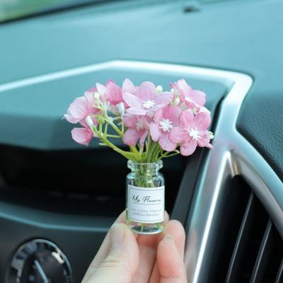 Mini Vase à Fleurs Décoration de Tableau de Bord de Voiture Mignon Accessoire de Console Centrale avec Adhésif Paysage Micro Réaliste