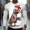 Herren 3D Küken Chaotische Haare Katze T-Shirt Langarm T-Shirt 3D Druck Rundhals Shirt Mode Basic Street Lässig Tägliche Kleidung