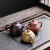 Mini Zisha Pocket-Sized Fingertip Teapot: Xi Shi Style, Kung Fu Tea Set Ornament.