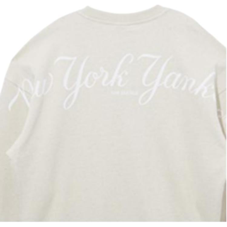 New Era SS22 Solid Color Logo Print Pullover Round Neck Sweatshirt Unisex sweatshirt Beige 13095682