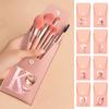 Portable Makeup Brushes Kit 8 Pieces Blush Eyeshadow Brushes Premium Synthetic Bristles For On-the-Go Ballerina Girl Pattern