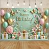 Pink Rose Balloon Girl Birthday Party Decoration Backdrop Crown Flowers Banner Adult Party Photography Background Supplies Gifts