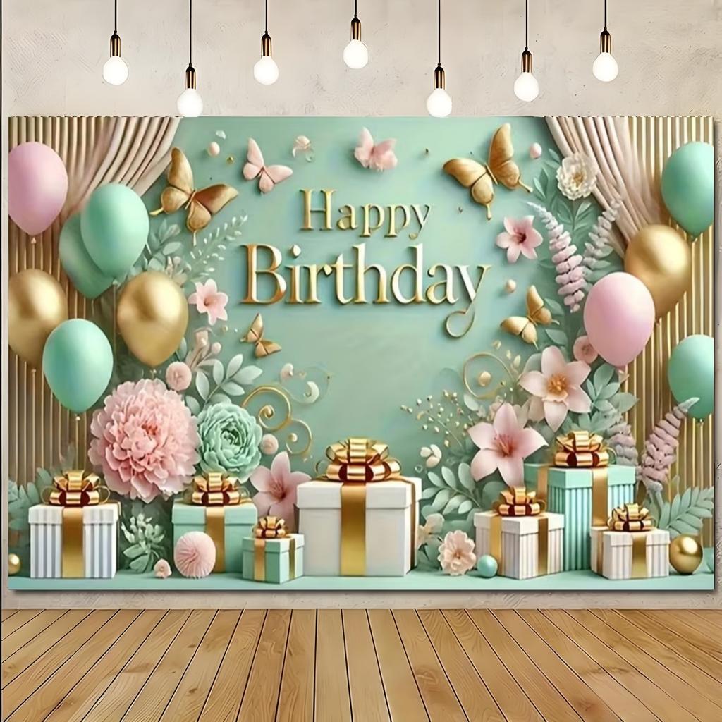 Pink Rose Balloon Girl Birthday Party Decoration Backdrop Crown Flowers Banner Adult Party Photography Background Supplies Gifts