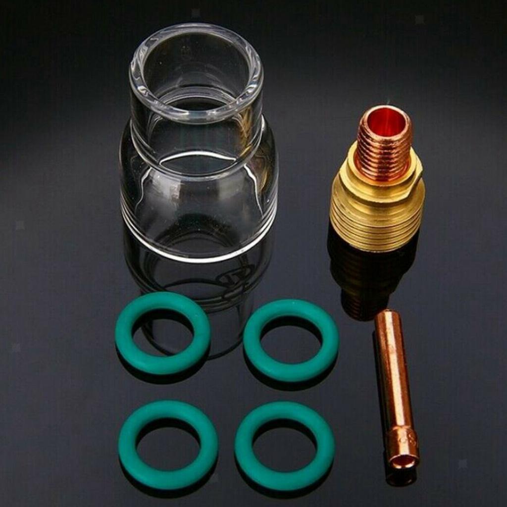 7 Pcs TIG Welding Torch Gas Lens #12 Glass Cup Set For WP-17 WP-18 WP-26