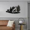 Deer Wall Decor, Creative Artwork Display Ornament Silhouette for Dining Room Year Gifts