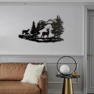 Deer Wall Decor, Creative Artwork Display Ornament Silhouette for Dining Room Year Gifts