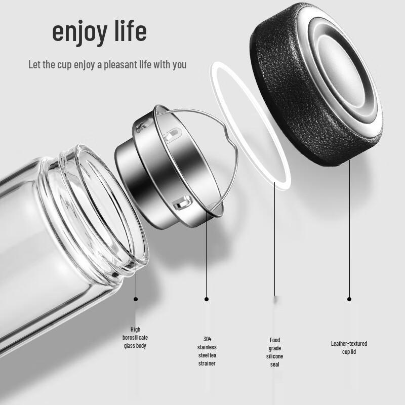 Shangqi High-Temperature Borosilicate Glass Tea Infuser Mug 500ml