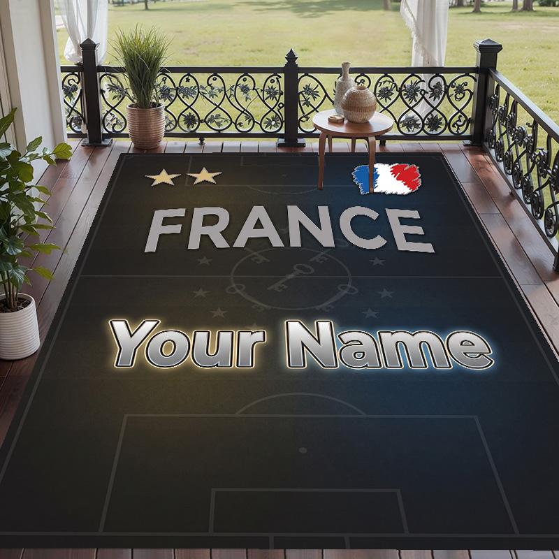 Custom Text Printed Rug France national football team Non Slip Floor Carpet For Home Room Decor