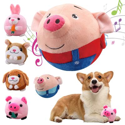 Plush Automatic Bouncing Toys Bite Resistant Music Vibration Bouncing Ball Talking Self-Moving for Dog Indoor Playing