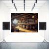 1 Polyester Foto-Hintergrundbanner, Piratenbar, Retro-Stil, Bar-Interieur und Fass-Party-Hintergrundstoff