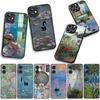 Pour Samsung Galaxy A36 A17 A26 A07 A35 A54 A53 A13 A33 A34 S8 S20 S21 FE S10 Plus Coque Claude Monet Impressionnisme Nénuphar Chat