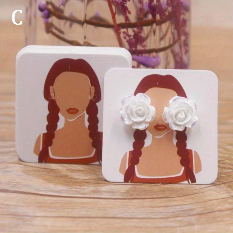 Ohrringkarten zur Präsentation 100 Stück Kraftpapier Ohrring-Displaykarten Ohrstecker Zubehör Schmuckhalter