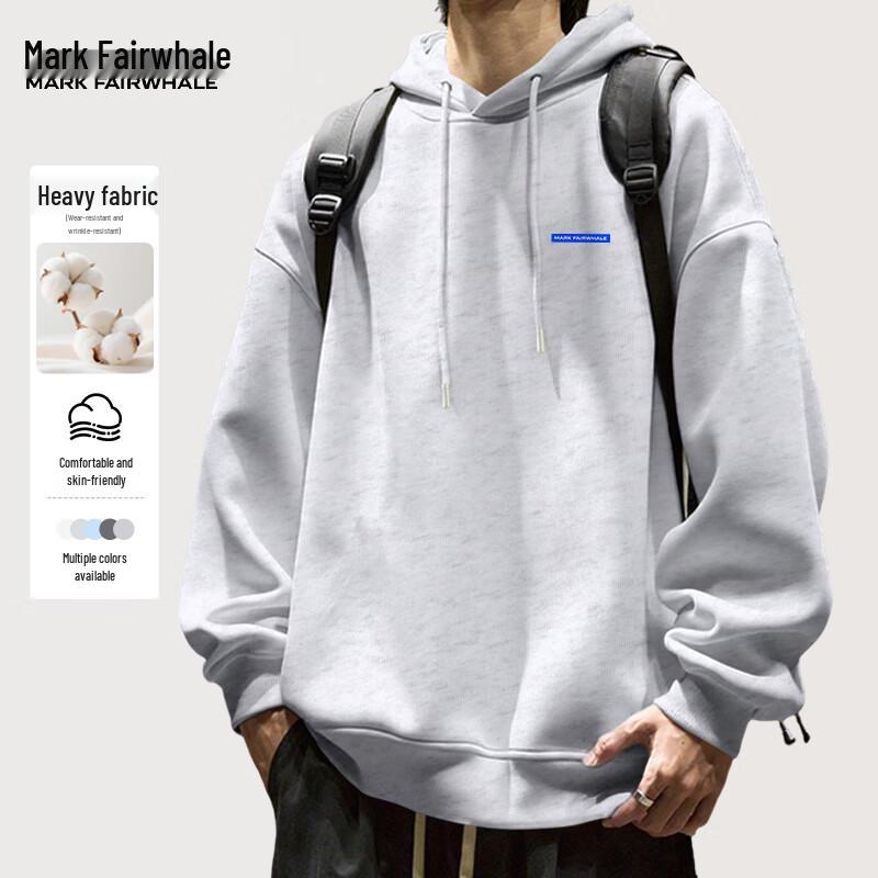 Mark Fairwhale Herren Locker Geschnittenes Kapuzensweatshirt mit Buchstabenprint