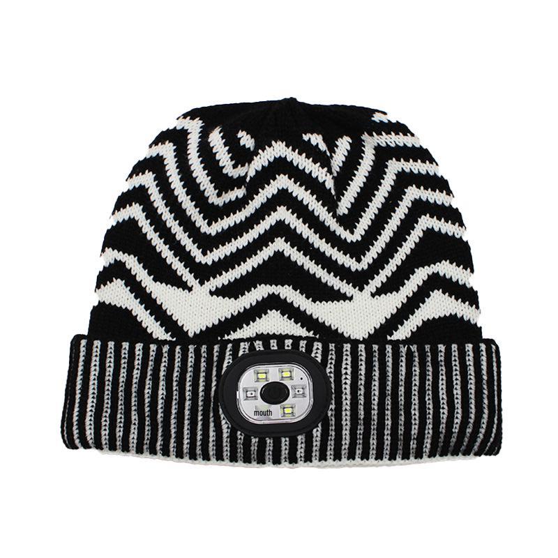 Rechargeable LED Light Beanie - Glow-in-the-Dark Winter Hat for Night Running Outdoors