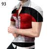 Men S Summer Short Sleeve Shirt 3d Print Striped Color Block Casual
