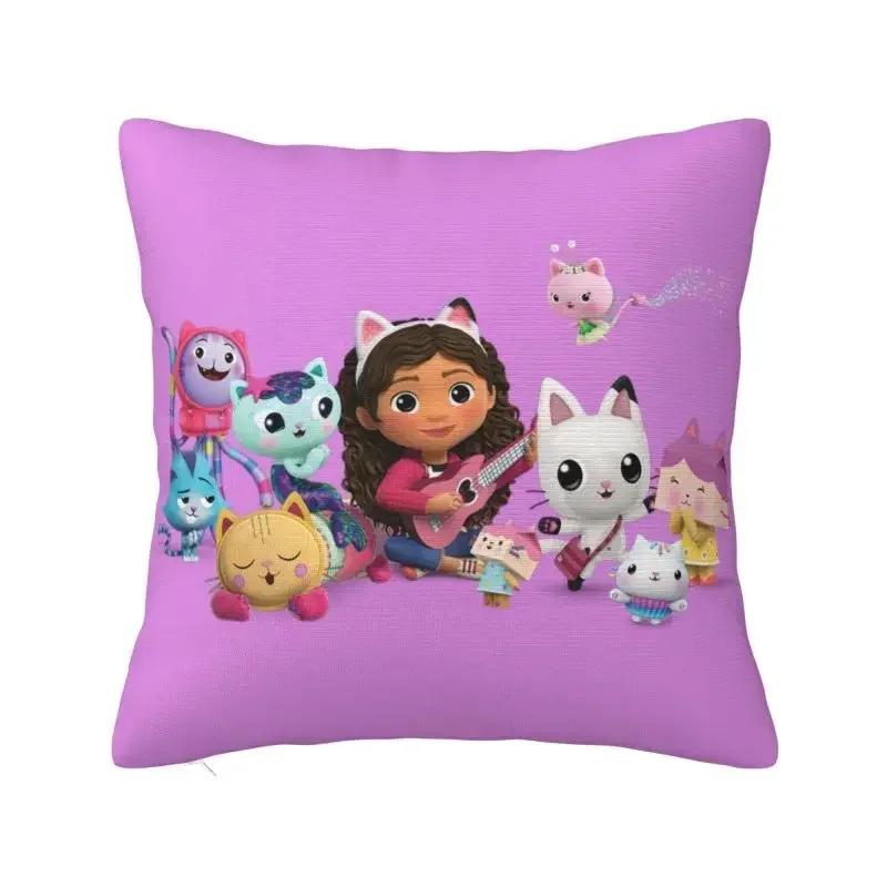 Gabby Cat Pandy Paws Pillowcase 45X45Cm/16X16Inch - Nordic Style Gabby Theme Square Cushion Cover For Home Decoration