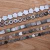 Colgantes de dijes geométricos de concha negra Natural de 39cm para hacer joyería DIY, pulseras, collares