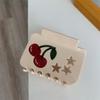 Fruit Cherry Hair Claw Rhinestone Large Shark Clip Temperament Acetic Acid Crab Clip  Girl