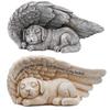 Creative Angel Dog Resin Sculpture With Illumination For Garden And Home Decor Gift