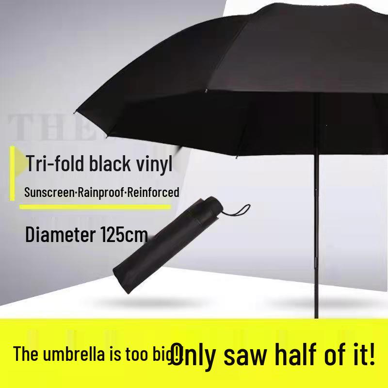 Extra-Large Folding Double Person Sunshade Umbrella with Black Glue Protection