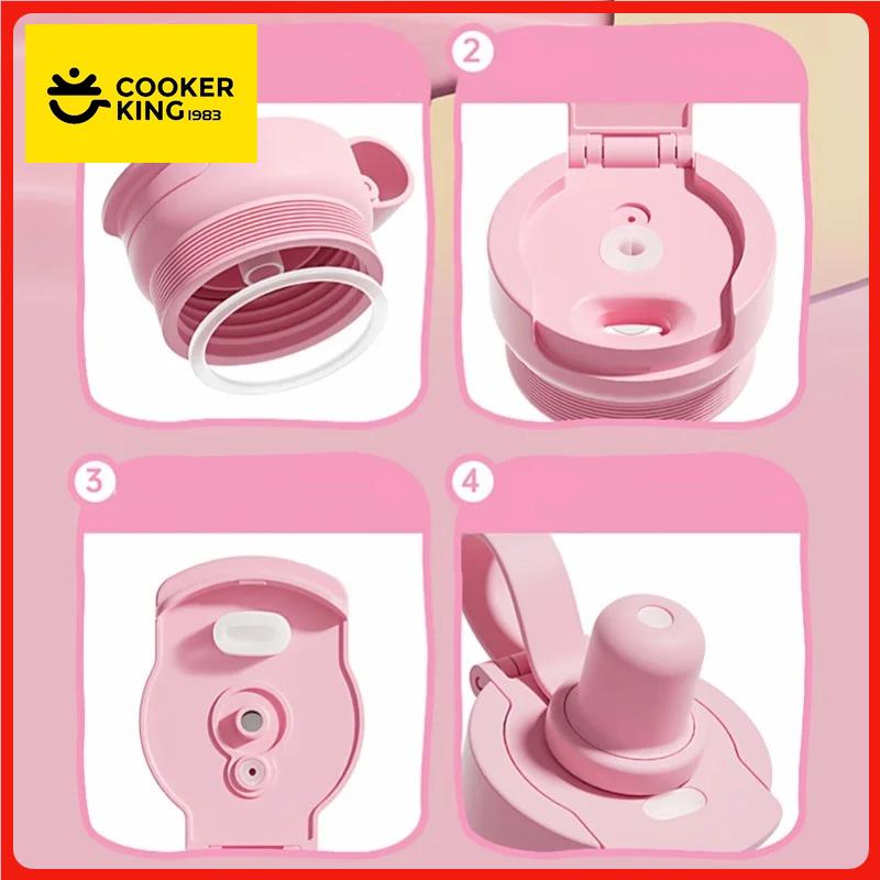 COOKER KING Portable Insulated Cup Children's Straw Cup Thermos Mug Stainless Steel Vacuum Flask Cold&Hot Sports Cup Water Mug
