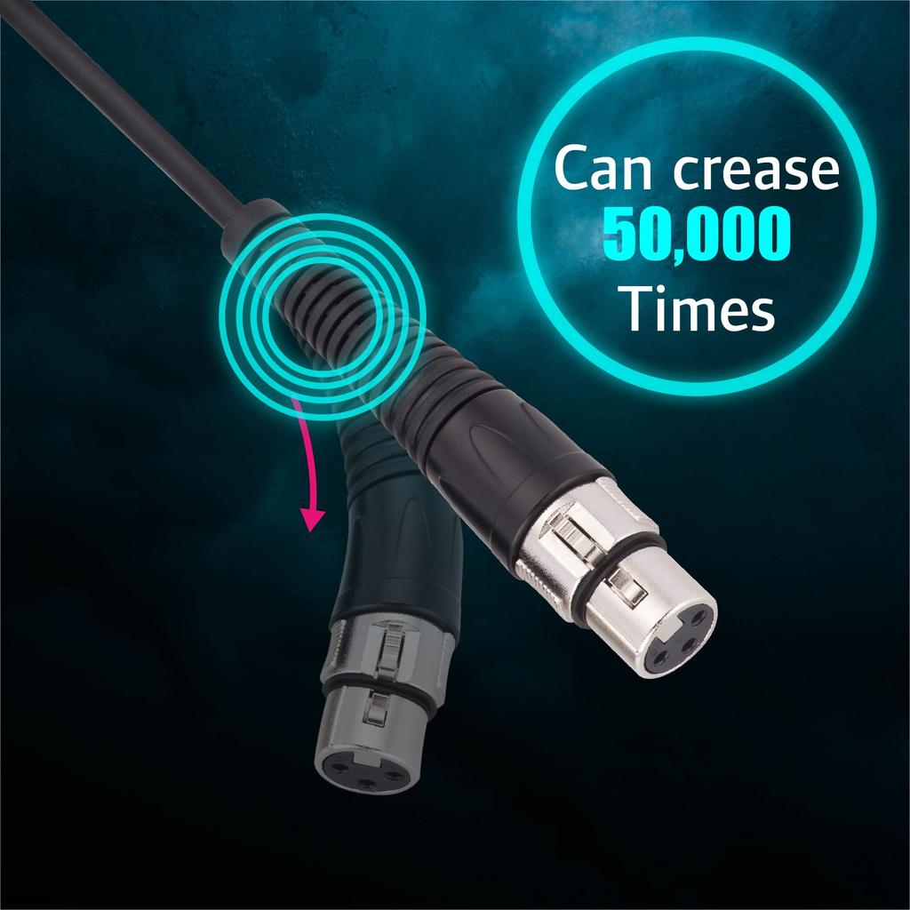 CAROL XLR Female to 6.3mm (14") Microphone Cable, 16.5ft (4.5m), Black, 3-Piece Integrated Design, Compatible with XLR Preamps and Audio Accessories