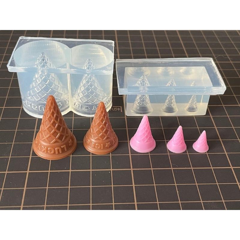 Food Play Miniature Mould Silicone Mold Cute Pointed Ice Cream Cones Shaped Moulds Dollhouse Miniature Accessories