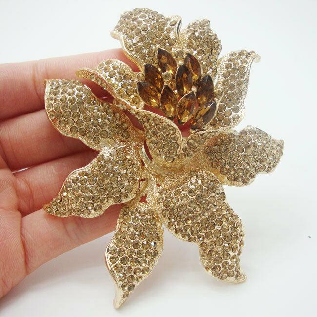 Bijoux Fantaisies Vintage Broche, Brooch - Fleur Orchidée