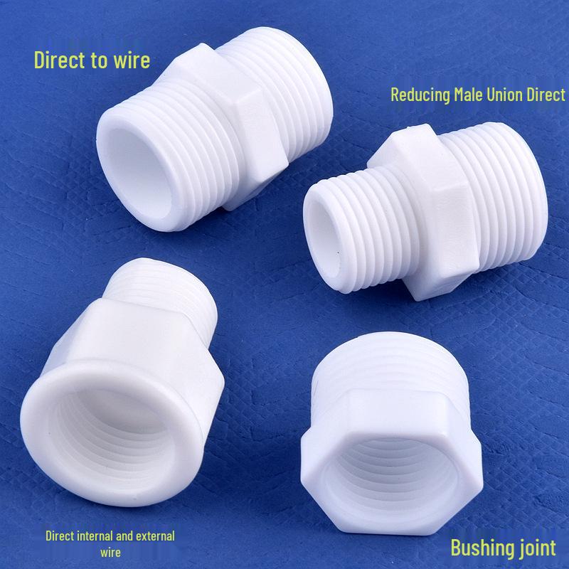 Male-to-Male Plastic Extension Nipple Connector with External Thread Adapter, High-Temperature Resistant, Sizes: 4/6/1 Inch.