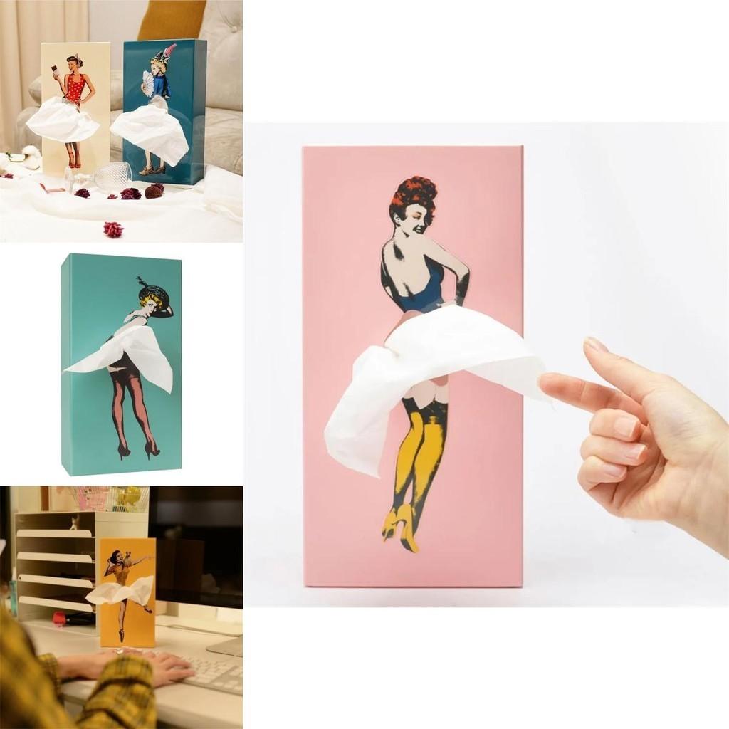 Fustă elegantă Marilyn Monroe Cutie de șervețele pentru fete Suport decorativ din carton pentru hârtie