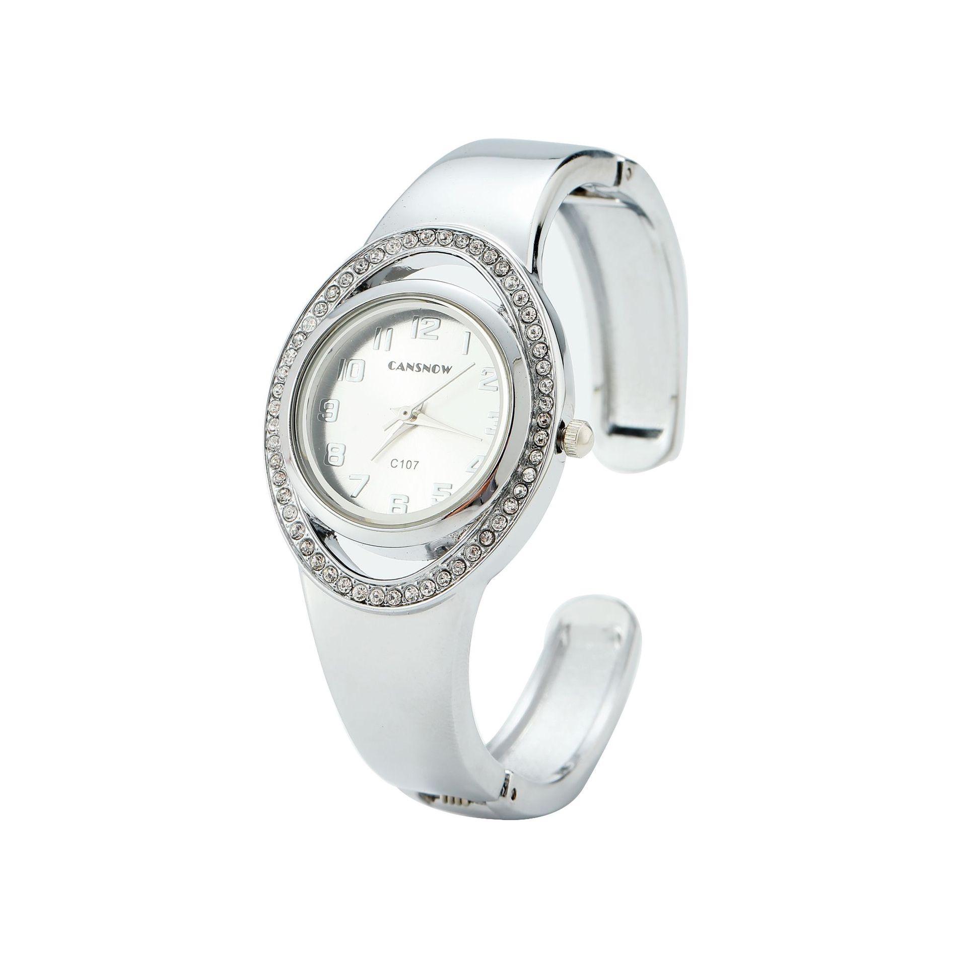 

CANSNOW Роскошные модные женские часы с круглым циферблатом и стразами, кварцевые часы-браслет, элегантные женские часы для женщин