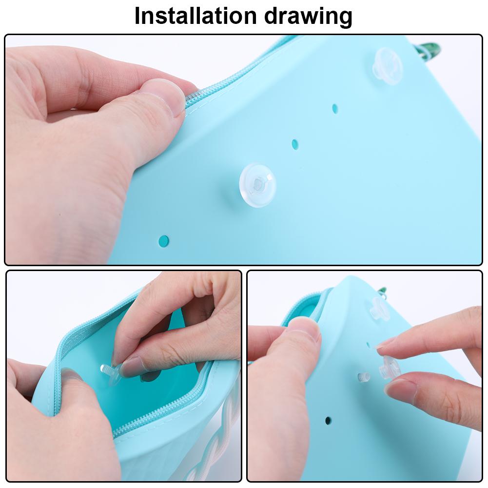 Silicone Storage Pouch Universal Phone Pouch with Lanyard Zipper Wallet Large Capacity for Bogg Tote Bag