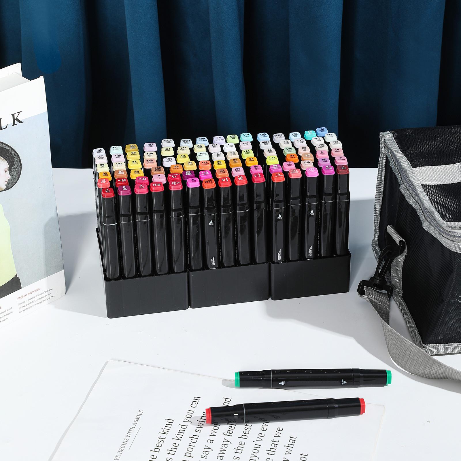 48/262 Цветной набор спиртовых акварельных маркеров с двойным наконечником для детей 12 colors with cloth bag