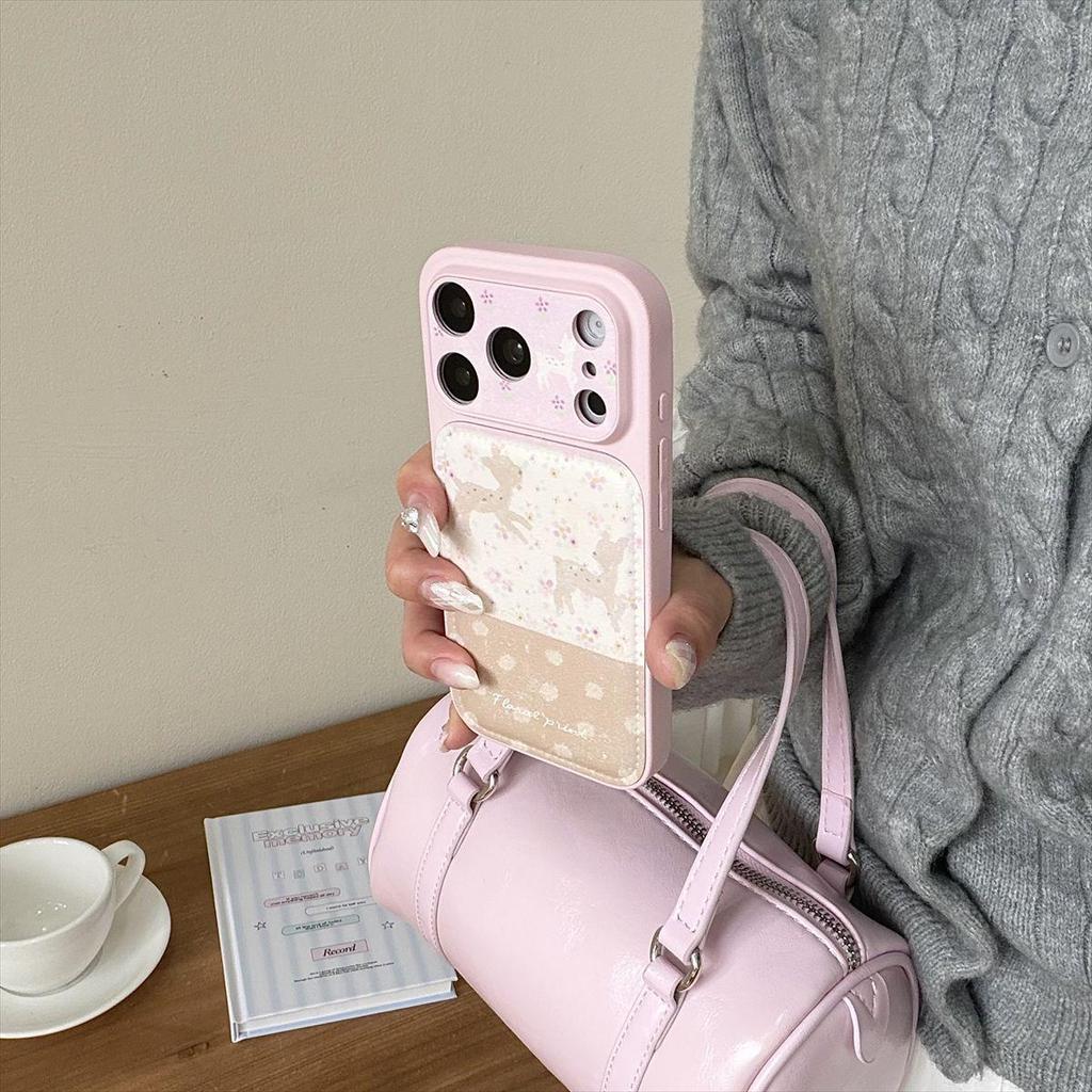 Floral Little Deer Anti-Drop Case for iPhone 15/14 & 17/16 PROMAX
